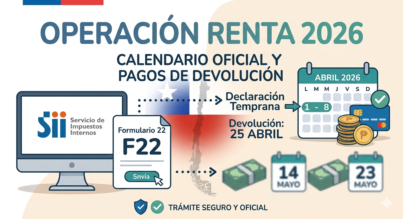 Operación Renta 2026: Revisa el calendario oficial de fechas y pagos